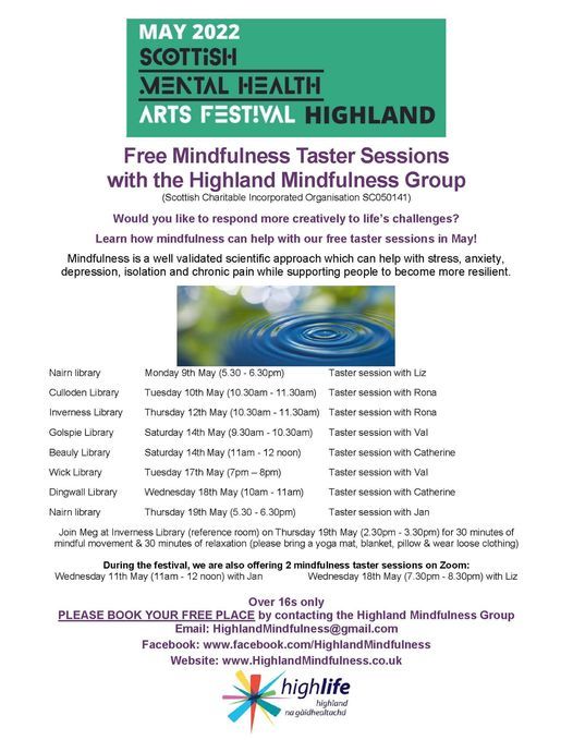 Highland mindfulness taster session information.